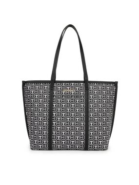 Tommy Hilfiger Black and White Monogram Tote